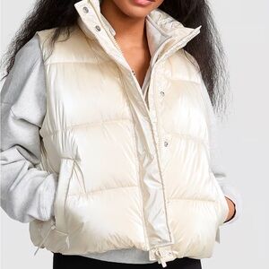 Women's Ivory Puffer Vest